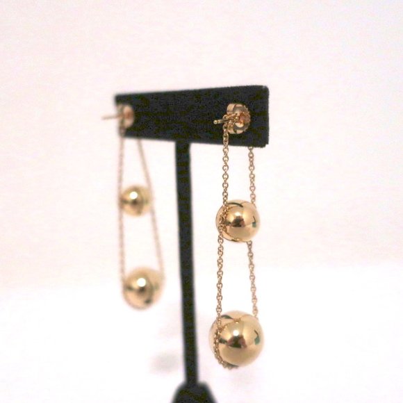 TIFFANY & CO. TIFFANY HARDWEAR TRIPLE DROP EARRINGS 18K GOLD NEW - Picture 4 of 8